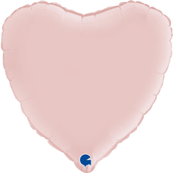 Сердце нежно розовое сатин 46 см