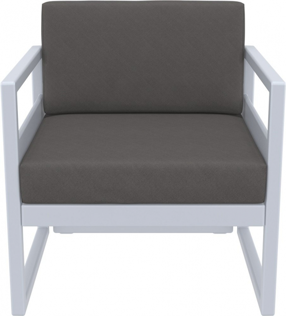 Комплект пластиковой мебели Siesta Contract Mykonos, серебристый, темно-серый