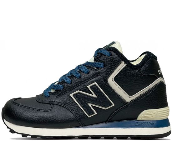 Кроссовки New Balance 574 High Leather Blue с мехом