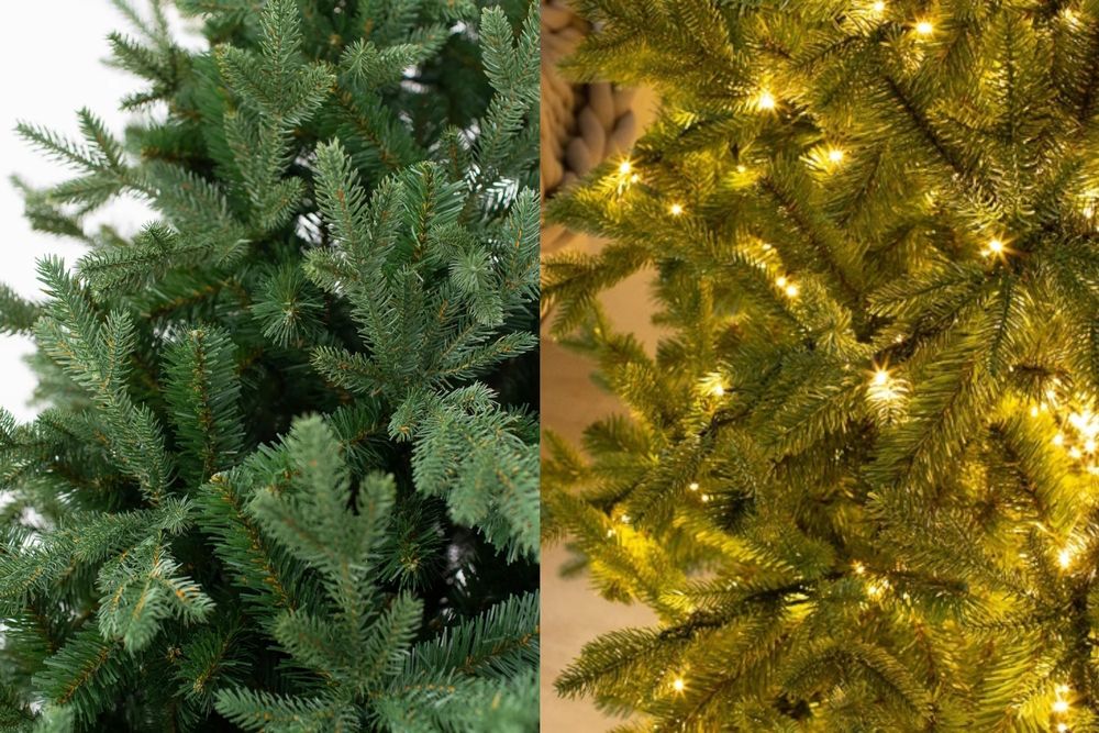 Елка с гирляндой «Валерио» (Литая+пвх) 210 см / 2,1 м