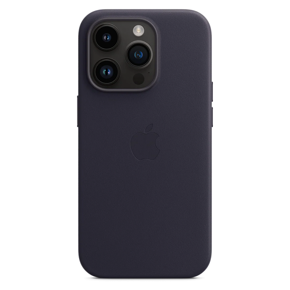 Кожаный чехол с поддержкой MagSafe Apple Leather Case для iPhone 14 Pro, Ink (Чернильный)