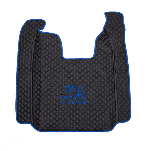 Ковры SCANIA 5 серии R (автомат), (экокожа, черный, синий кант, синяя вышивка)