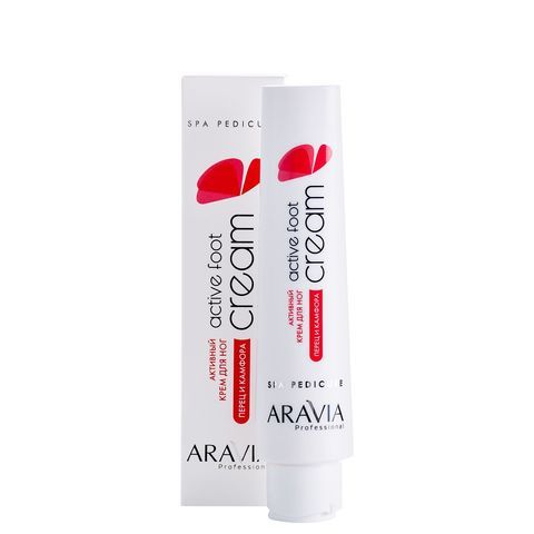 Активный крем для ног с камфорой и перцем Active Foot Cream, 100 мл, ARAVIA Professional