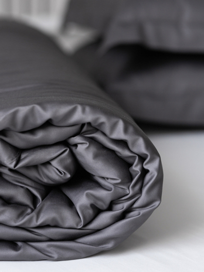SERENITY Пододеяльник, сатин темно-серый