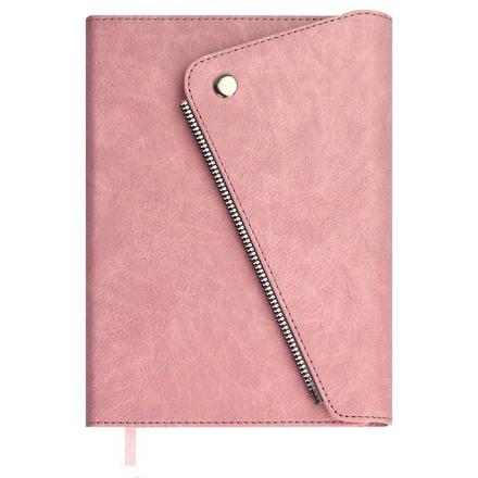 Ежедневник недат. А5 160л., кож.зам., тв.пер. "Шеврет делавэ розовый" блинт.тисн. ляссе