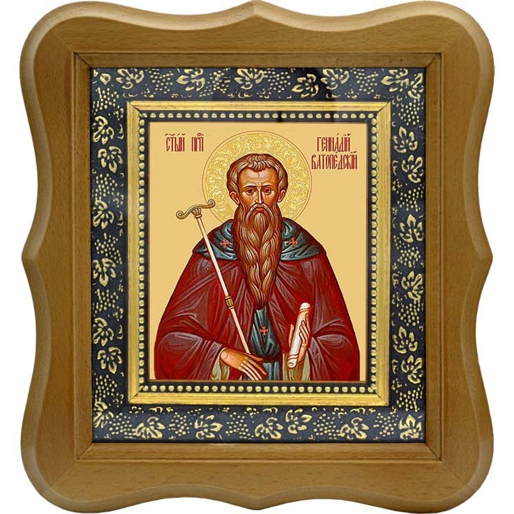 Геннадий Ватопедский Святой Преподобный. Икона на холсте.