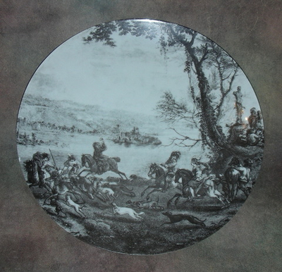 Тарелка. Фарфор. Охотничий мотив. Германия