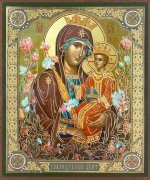 Икона БМ "Неувядаемый цвет", вид 2, 15х18 на МДФ-6