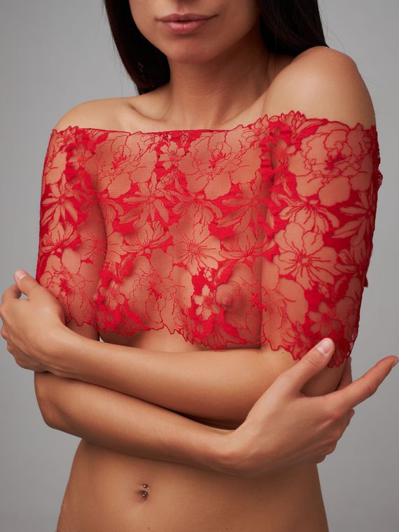 05-98 ОПТ Вышивка на неэл. сетке 23 см, красный