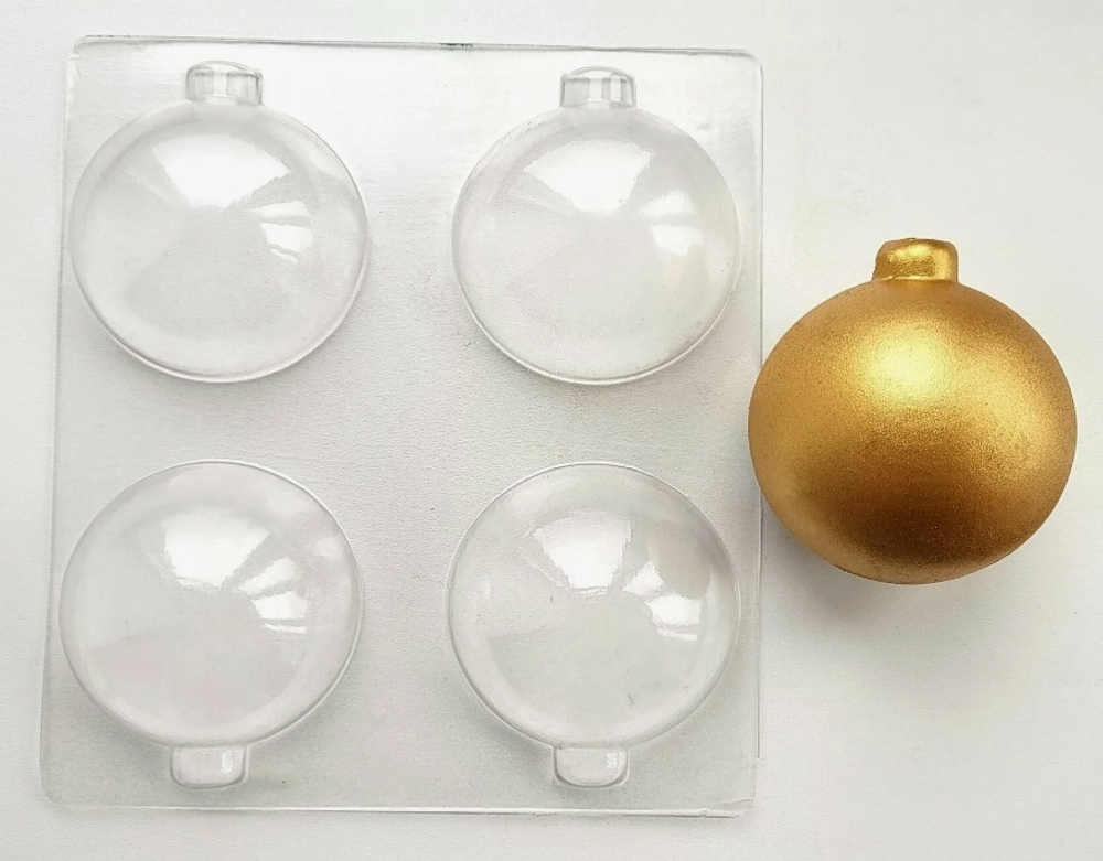 Пластиковая форма для шоколада "Ёлочные шары" D7см