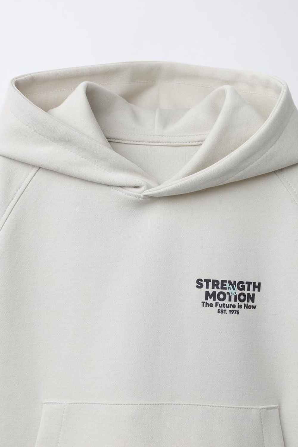 ZARA КОМПЛЕКТ ИЗ ТОЛСТОВКИ И ДЖОГГЕРОВ ИЗ ТКАНИ ИНТЕРЛОК, ЦВЕТ ЛЬДА