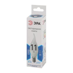 Лампочка светодиодная ЭРА STD LED BXS-11W-840-E14 E14 / Е14 11Вт свеча на ветру нейтральный белый свет | Лампы cветодиодные Свеча (B/C)