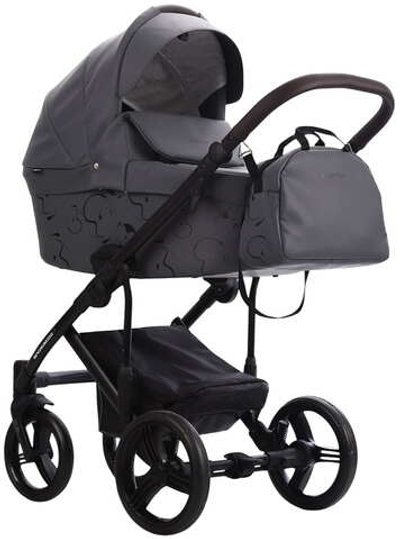 Детская коляска Bebetto Magnum Light SE Pro 2 в 1 07 т.серая кожа черная рама