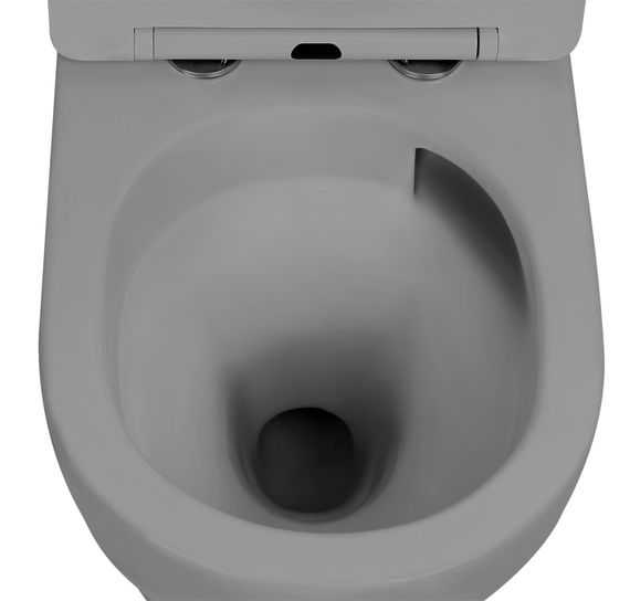 Унитаз ABBER Bequem AC1101TMG подвесной серый матовый, безободковый, смыв торнадо