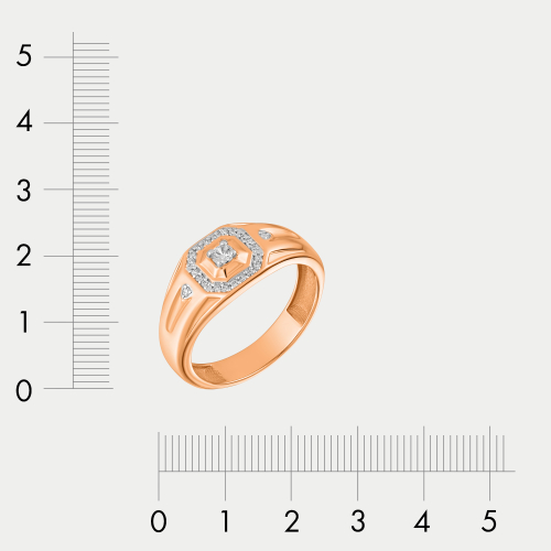 Печатка мужская из розового золота 585 пробы с фианитами (арт. 70232600)