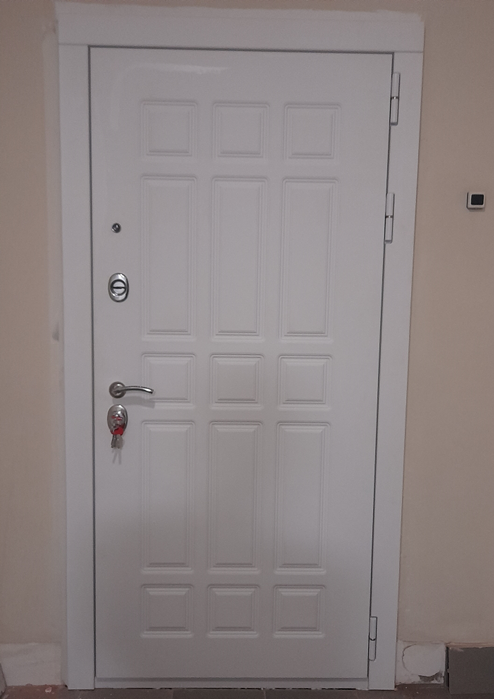 Входная металлическая белая дверь RеX (РЕКС) 8 Силк сноу / ФЛ-290 Силк сноу