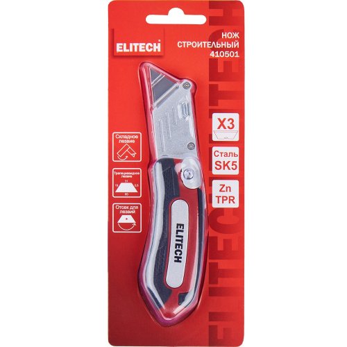 Нож строительный ELITECH складной   410501