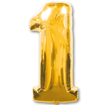 Шар фольгированный Цифра 1 85 см (Золотой)
