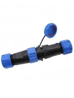 Разъем герметичный SP17 водонепроницаемый, 2 контакта, соединительный, вилка+розетка (IP68,10А,12-220В).