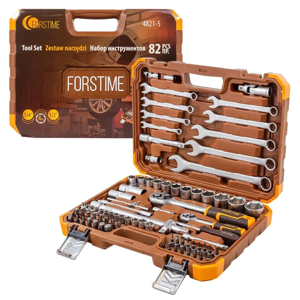 Набор инструментов 82пр.1/4'',1/2''(6гр.)(4-32мм) FORSTIME FT-4821-5