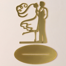 Топпер для торта на подставке «Свадьба», золотой