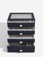 Органайзер для украшений и часов со стеклянной крышкой Stackers Classic Jewellery Box, 4 секции - White Pebble (White Pebble / серый / White Pebble / 500)