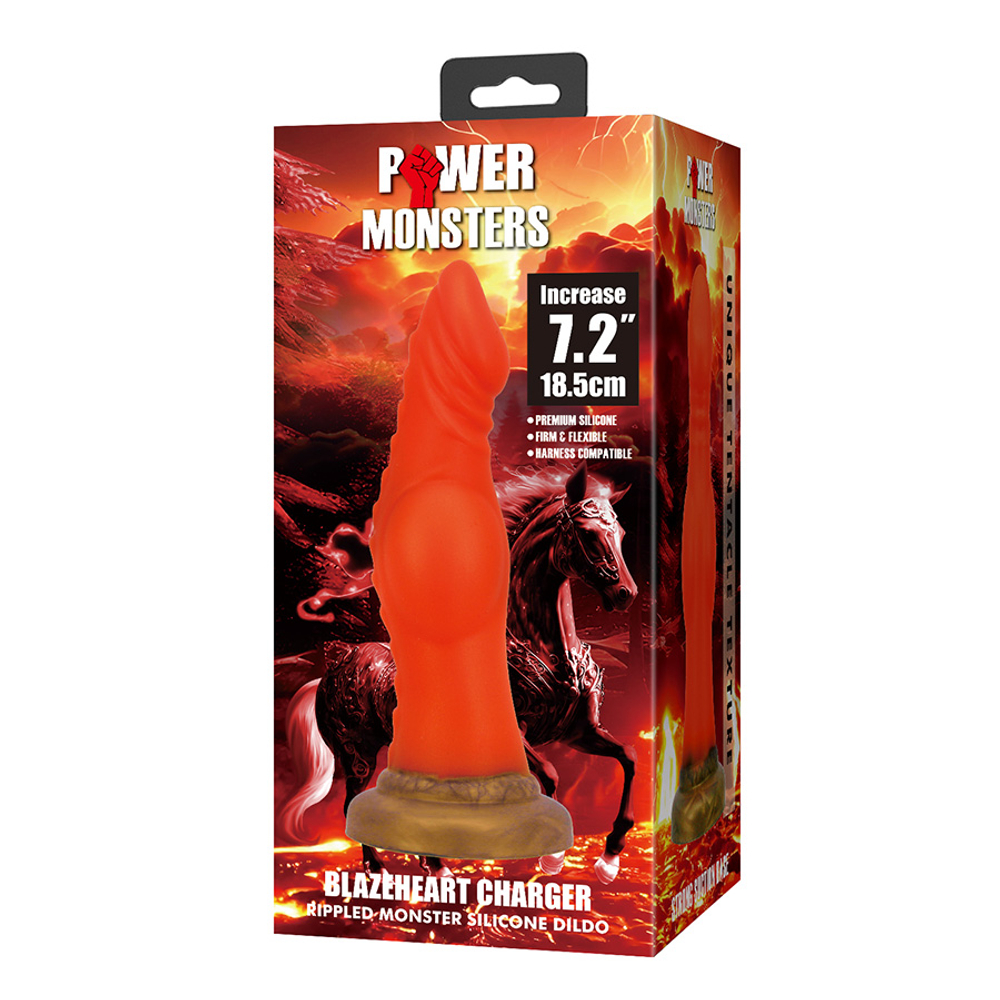 Фантазийный фаллоимитатор 18,5см на присоске Pretty Love Power Monsters Blazeheart Charger Fantasy Tentacle Dildo BW-008152