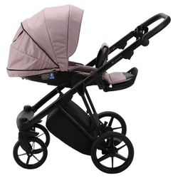 Детская коляска Adamex Belissa 2 в 1 B-PS21/A (СЕРО-РОЗОВ+СИРЕНЬ ПЕРФ.КОЖА)