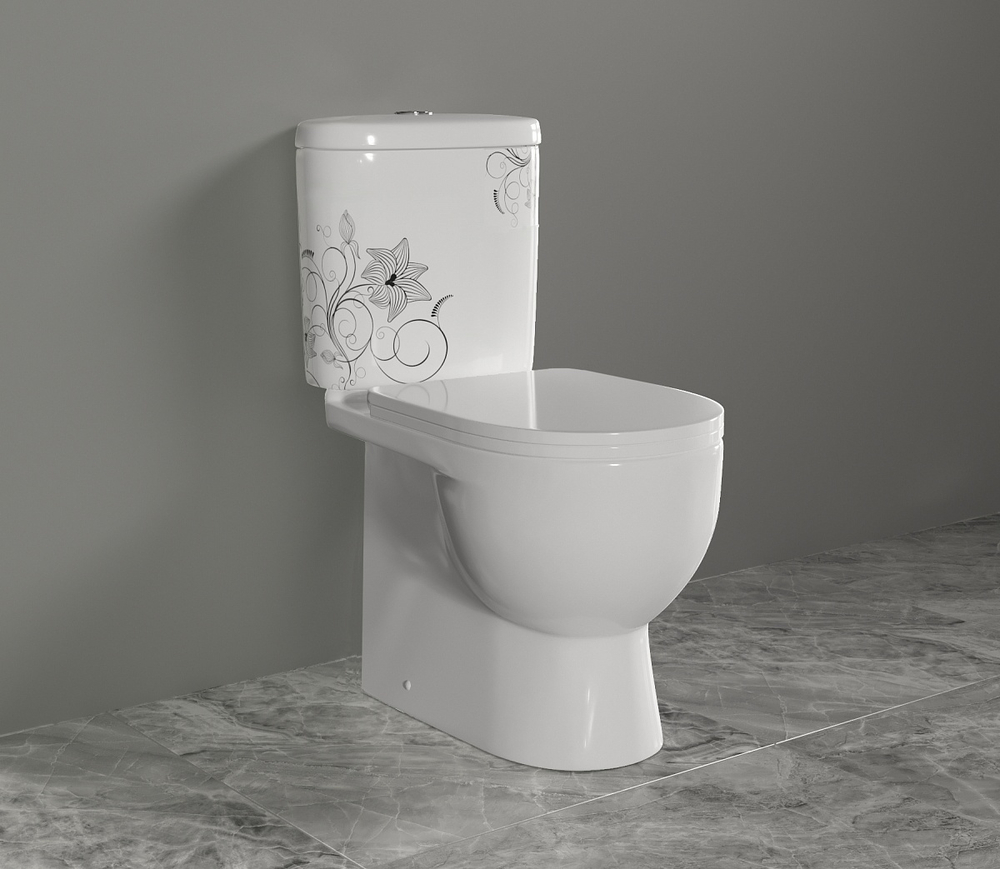 Унитаз-компакт Sanita Luxe Art Flora  с сиденьем микролифт