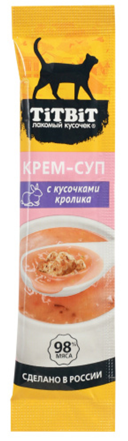 Крем-суп TITBIT для кошек с кусочками кролика - 10 гр
