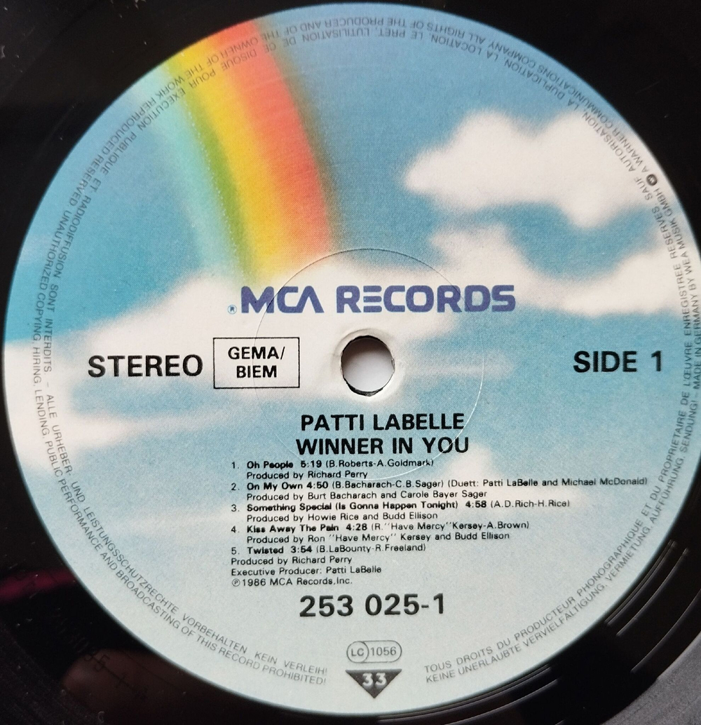 Винтажная виниловая пластинка LP Patti LaBelle Winner In You (Germany 1986)