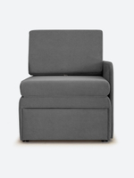 Кресло-кровать "Миник" с левым подлокотником, под правую руку, велюр Candy Grey