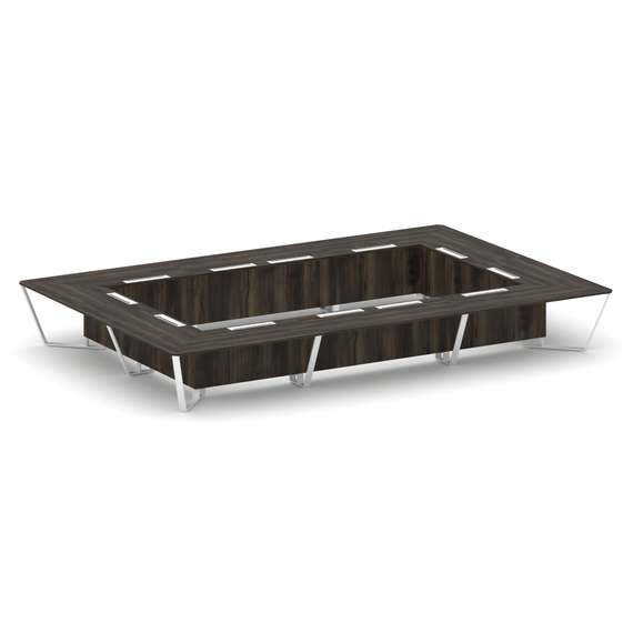 Steel Meet Стол переговорный прямоугольный KD-PR.B.SP-26K2 Дуб Мали/Металл Белый 6000*4000*750