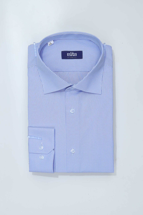 Сорочка мужская ELITA длинный рукав, цвет голубой, хлопок/пэ