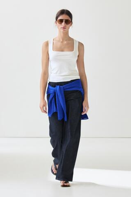 Massimo Dutti Топ из хлопка с квадратным вырезом, белый