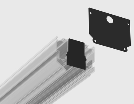 Ambrella Комплект заглушек для шинопровода в натяжной потолок системы крепления гарпун Magnetic Standard 48V 20mm 2шт Track System GL36230
