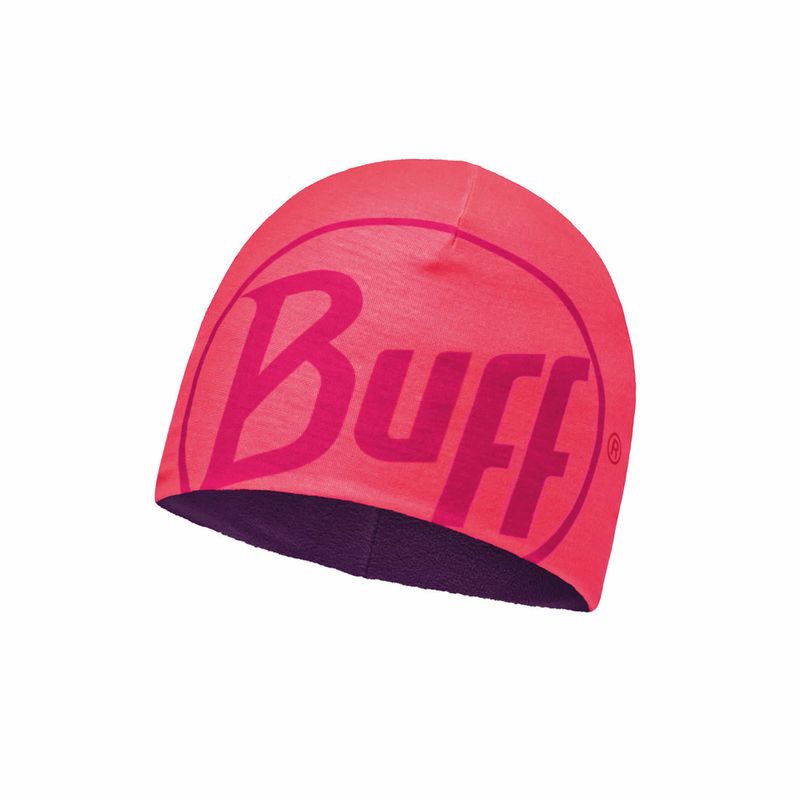Тонкая флисовая шапочка Buff Logo Pink Fluor Фото 1