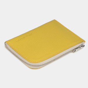Кожаный мини-кошелек Aven желтого цвета
