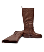 Кожаные офицерские сапоги TWINSET - коричневый(242TGT172)