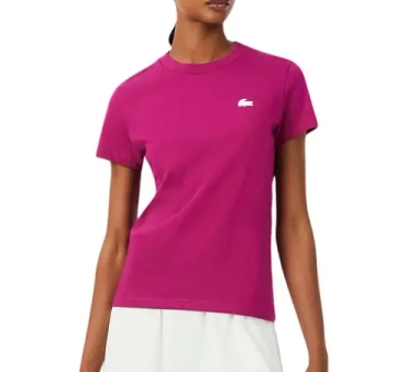 Женская теннисная футболка Lacoste Ultra Dry Technical Cotton Sport - fuchsia pink