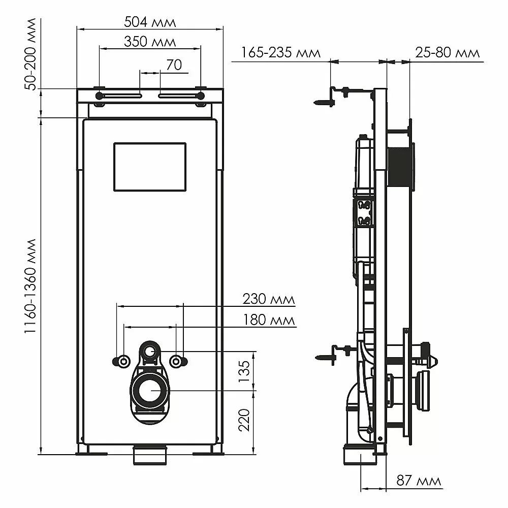 Инсталляция для унитаза WasserKraft Salm 27TLT.010.ME.WH.MG04 с кнопкой матовое золото
