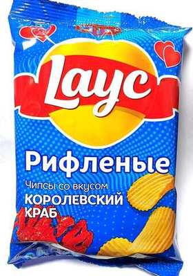 Чипсы LAYC рифленые  краб 50гр