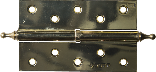 37605-125-1R Петля дверная разъемная, 1 подшипник, цвет латунь (PB), правая, с крепежом, 125х75х2,5мм, 2 шт