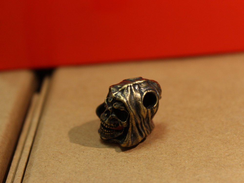 Темлячная бусина "Капюшон", желтый метал