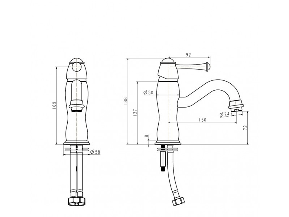Смеситель Aksy Bagno Bellezza 802 Bronze для раковины