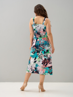 Платье П-015/бирюзаабстракция-надписи