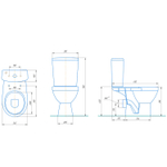 Унитаз-компакт "Рим" белый (гориз, нижн, сид. полип.м/лифт, 2-кн.арм. Oliv) (Rosa)