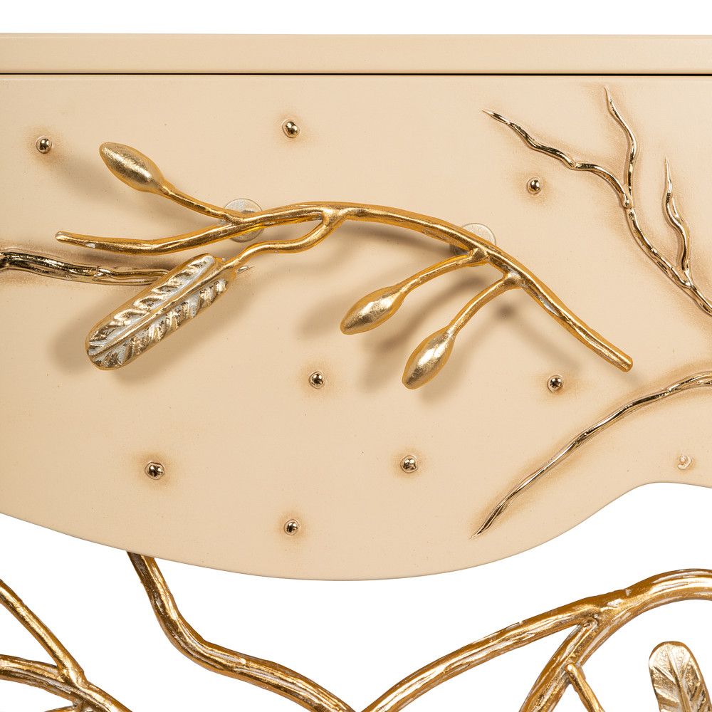 Консоль Oliva Branch (Олива Бранч) Айвори Мраморное золото