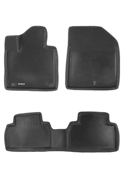 Коврики салона для HYUNDAI Santa Fe (2018-) Euromat 3D EVA черные Арт EM3DEVA-002704