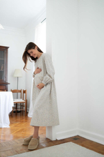 Платье Аврора из фланели, Кремовый с голубыми цветами